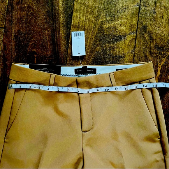 Banana Republic Avery Mid-rise Straight Ankle Length Pant in Camel, Size 0, New - Picture 8 of 9
